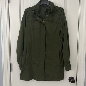 Eddie Bauer green trench rain coat